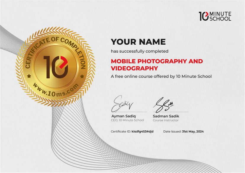 Certificate for Mobile Photography and Videography