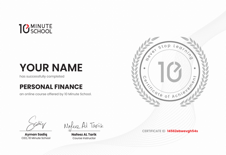 Certificate for Personal Finance