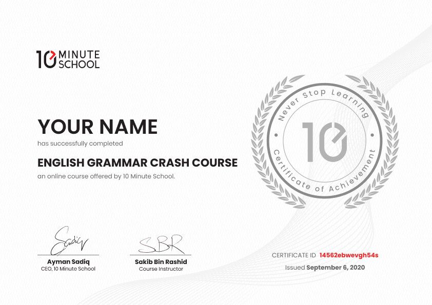 Certificate for Beginner's English Bundle
