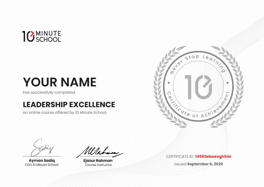 Certificate for Smart Leadership Bundle