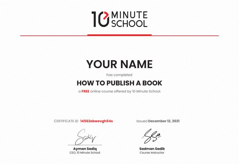 Certificate for How to Publish a Book
